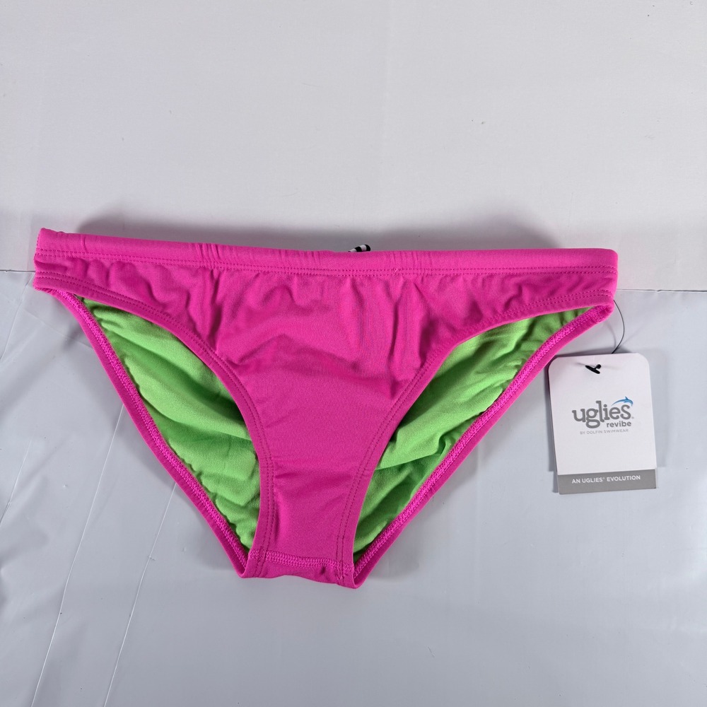 Dolfin Uglies Revibe Women's Size Large Solid Pink Bikini Bottoms Swim NWT